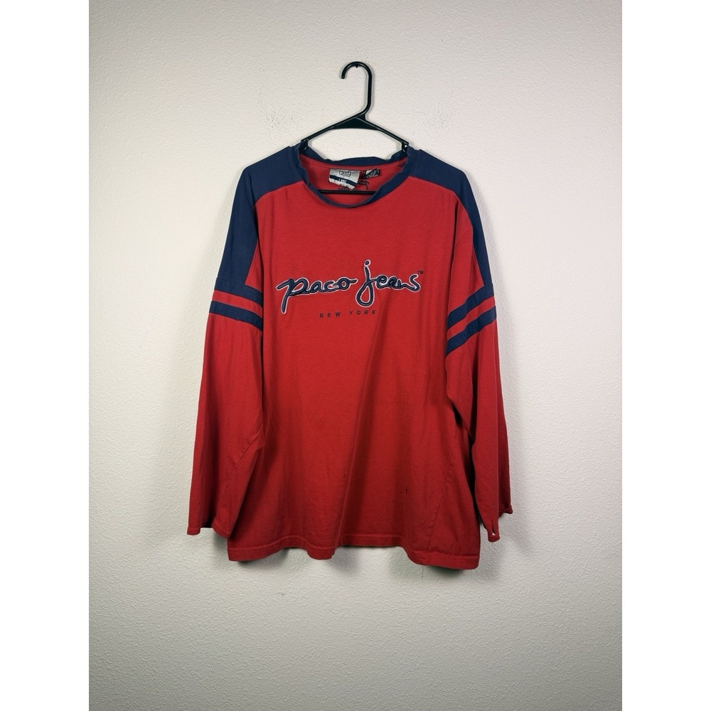 Vintage Paco Jeans Y2K Sz L Long Sleeve Graphic Shirt  Embroidered